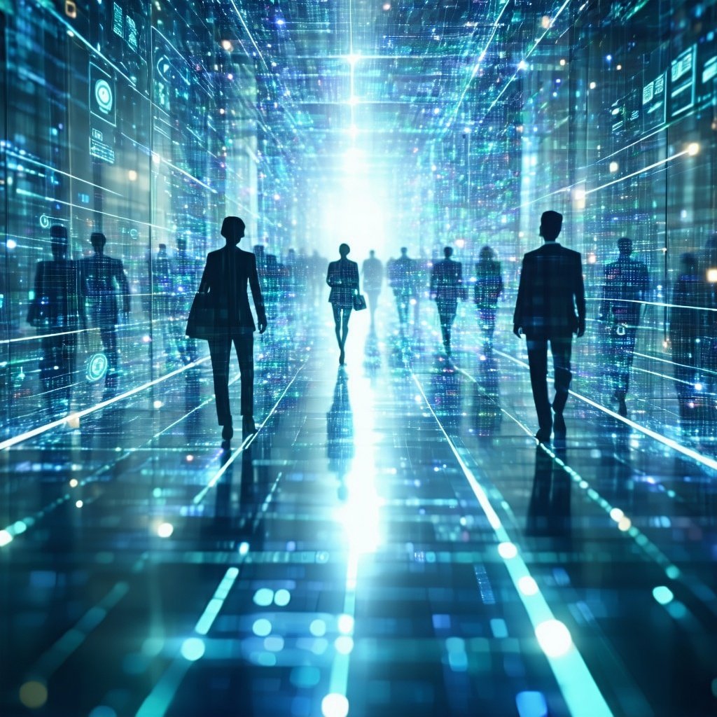 A dynamic shot looking through a stylized transparent data stream visualizing visibility that is clearing to reveal a bright wellstructured pathway leading towards a slightly abstract representation of business success or an optimized system Subtle A dynamic shot looking through a stylized transparent data stream visualizing visibility that is clearing to reveal a bright wellstructured pathway leading towards a slightly abstract representation of business success or an optimized system Subtle