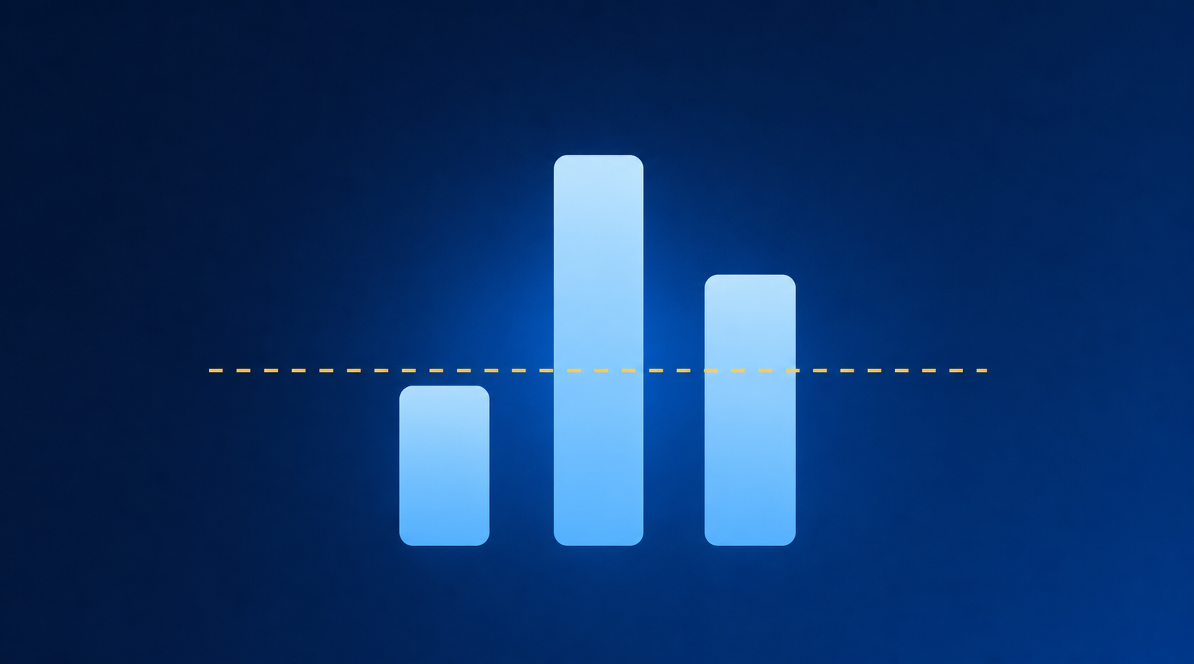Abstract Bar Chart Banner with Gradient Background and Dashed Line