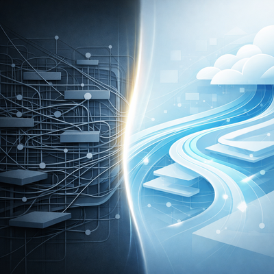 Migration from legacy Cisco contact center complexity to a modern Amazon Connect cloud architecture with streamlined workflows and AI capabilities